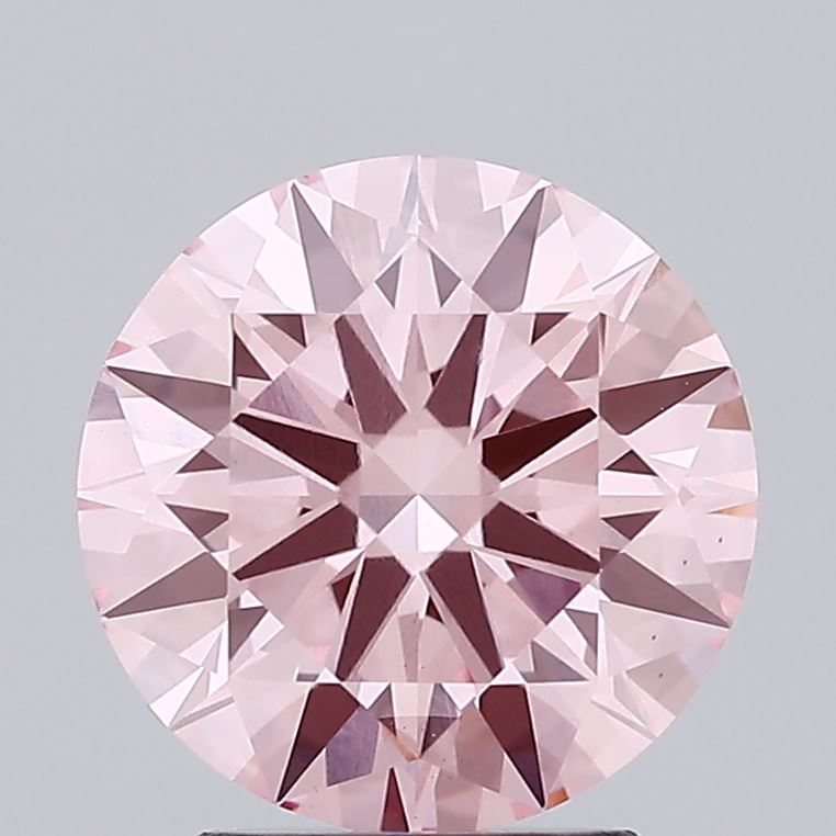 2.56 carat fancy vivid pink round lab grown diamond VVS2 clarity
