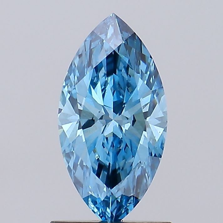 0.98 carat fancy vivid blue marquise lab grown diamond VS1 clarity