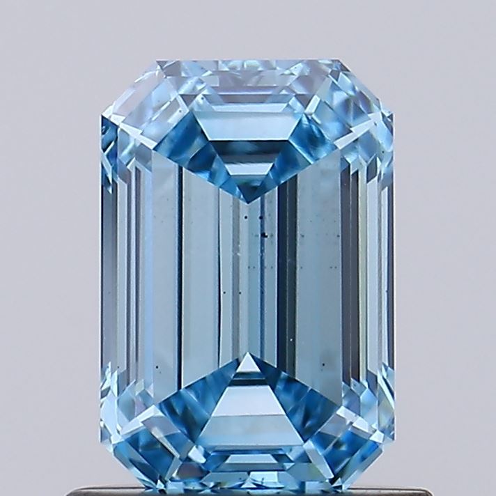 0.98 carat fancy intense blue emerald lab grown diamond VS1 clarity