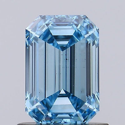 0.98 carat fancy intense blue emerald lab grown diamond VS1 clarity