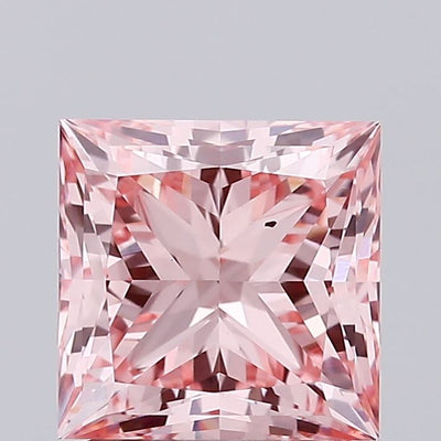 1.86 carat fancy vivid pink princess lab grown diamond VS2 clarity
