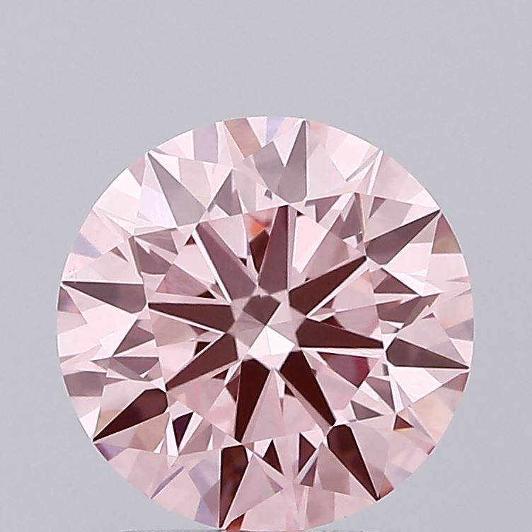2.14 carat fancy intense pink round lab grown diamond VS1 clarity