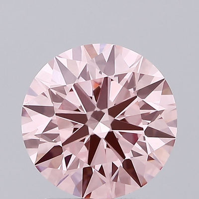 2.14 carat fancy intense pink round lab grown diamond VS1 clarity