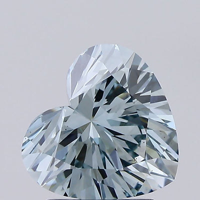 2.08 carat fancy intense green blue heart lab grown diamond VS2 clarity