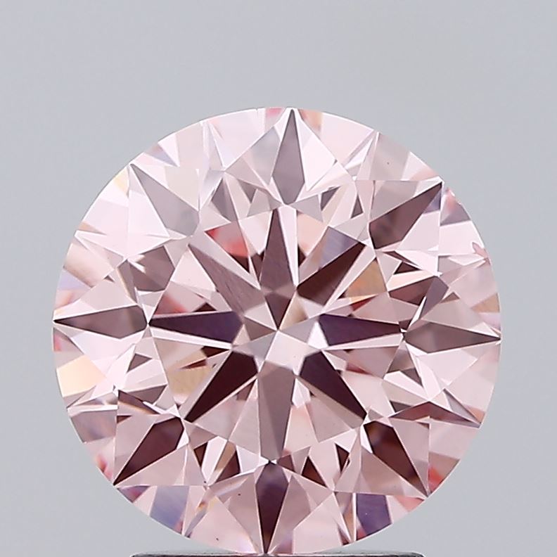 3.01 carat fancy intense pink round lab grown diamond VS2 clarity