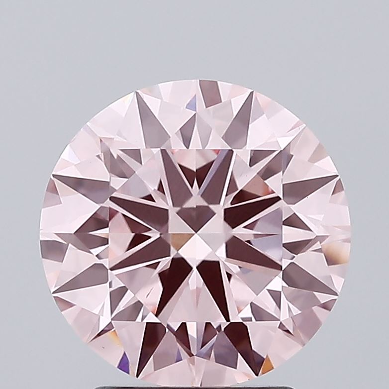 2.96 carat fancy intense pink round lab grown diamond VS1 clarity