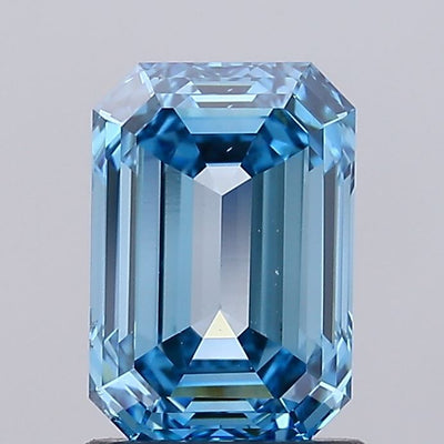 1.52 carat fancy vivid blue emerald lab grown diamond VS2 clarity