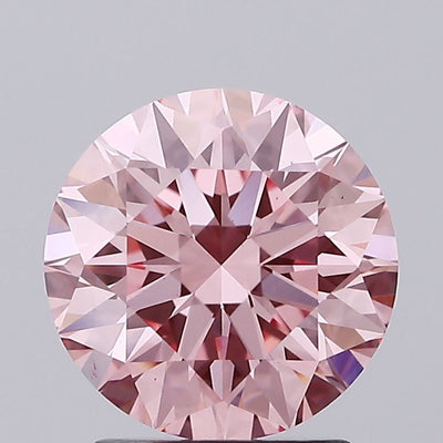 2.21 carat fancy intense pink round lab grown diamond VS1 clarity