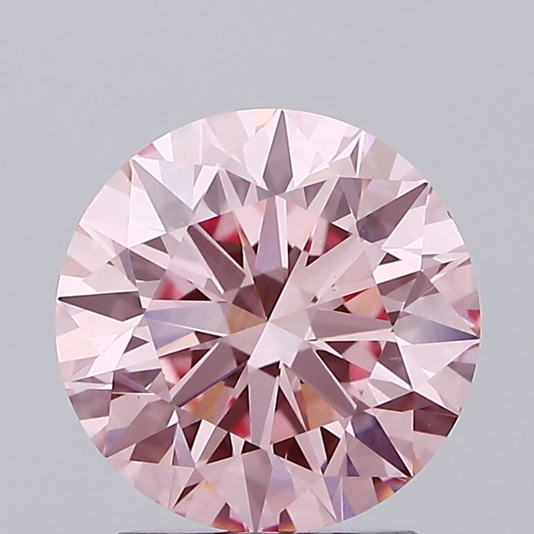 2.26 carat fancy intense pink round lab grown diamond VS1 clarity