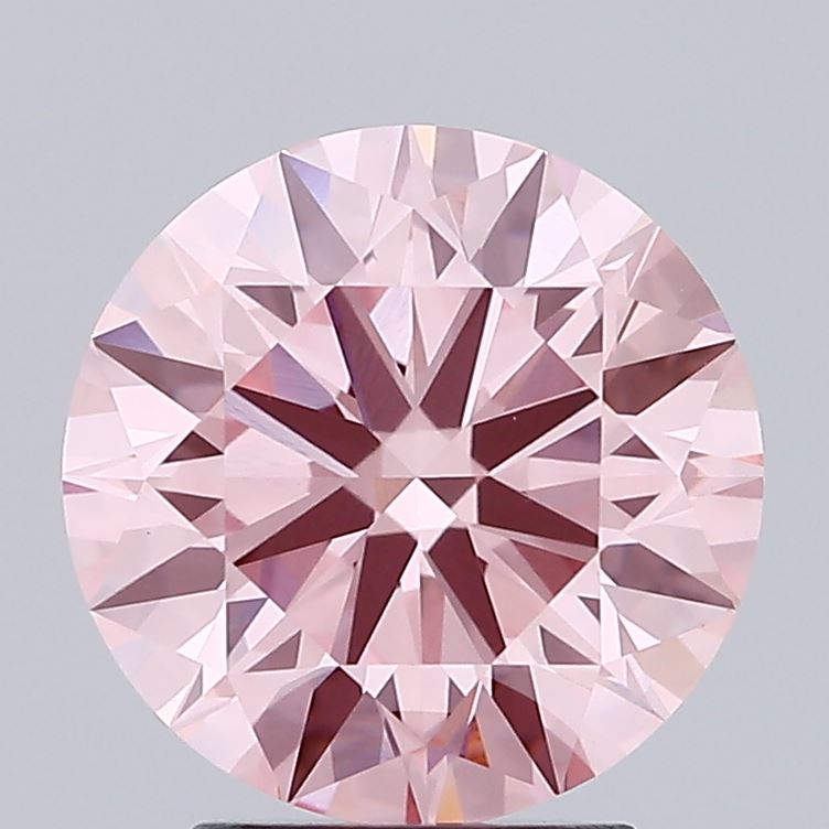 2.96 carat fancy intense pink round lab grown diamond VS1 clarity