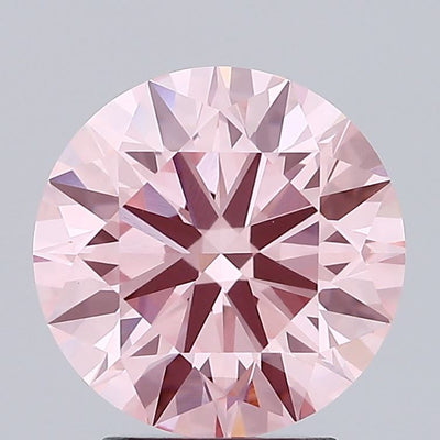 2.96 carat fancy intense pink round lab grown diamond VS1 clarity