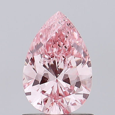 1.00 carat fancy vivid pink pear lab grown diamond SI1 clarity