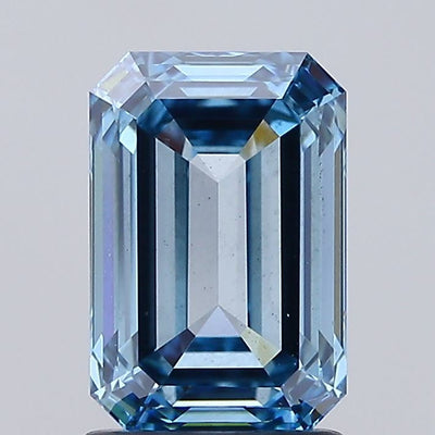 2.01 carat fancy intense blue emerald lab grown diamond VS2 clarity