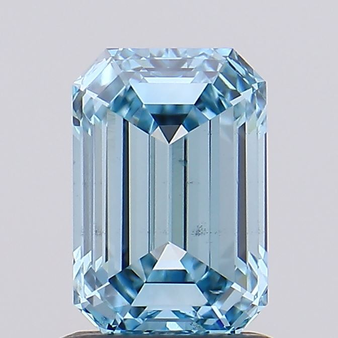 0.90 carat fancy vivid blue emerald lab grown diamond VS2 clarity