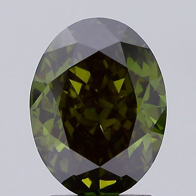 2.43 carat fancy deep green oval lab grown diamond VS1 clarity