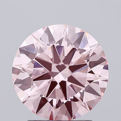 2.16 carat fancy vivid pink round lab grown diamond VVS2 clarity