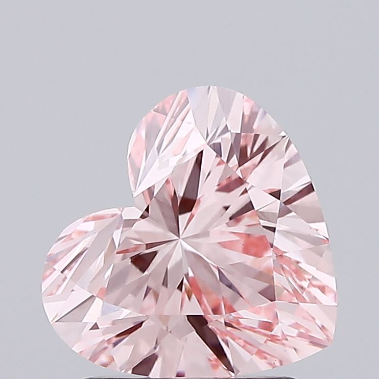 1.90 carat fancy intense pink heart lab grown diamond VS1 clarity
