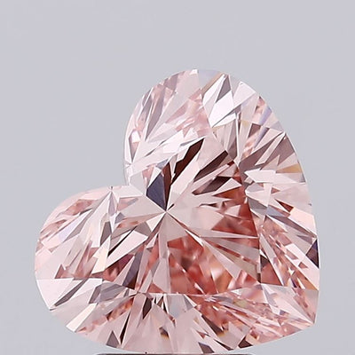 3.39 carat fancy intense brownish pink heart lab grown diamond VVS2 clarity