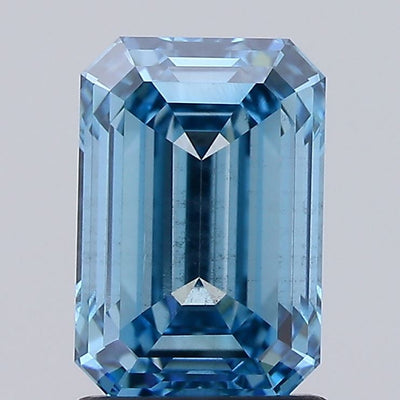 1.96 carat fancy intense blue emerald lab grown diamond SI1 clarity
