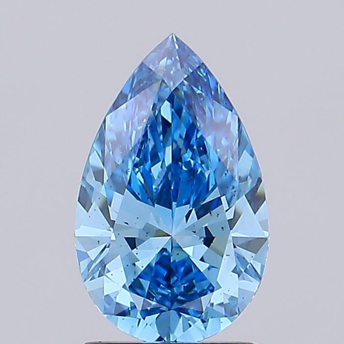 1.53 carat fancy vivid blue pear lab grown diamond SI1 clarity