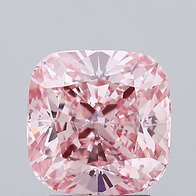 3.01 carat fancy vivid pink cushion lab grown diamond VS2 clarity