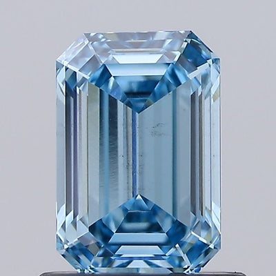 1.01 carat fancy intense blue emerald lab grown diamond VS2 clarity