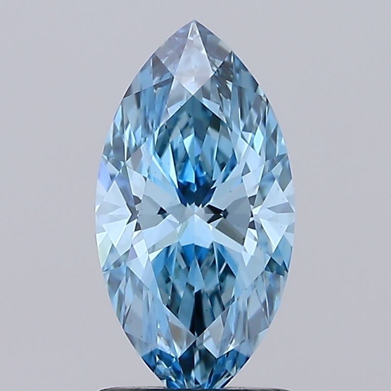 1.16 carat fancy vivid blue marquise lab grown diamond VS2 clarity