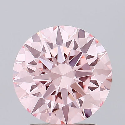 2.20 carat fancy intense pink round lab grown diamond VVS2 clarity