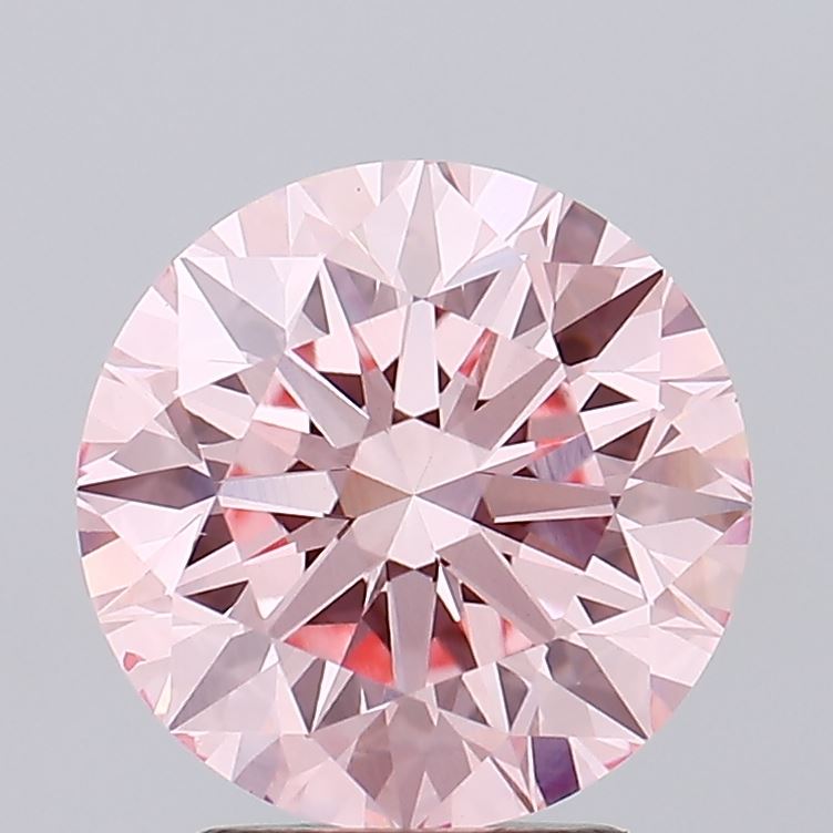 2.93 carat fancy intense pink round lab grown diamond VS2 clarity