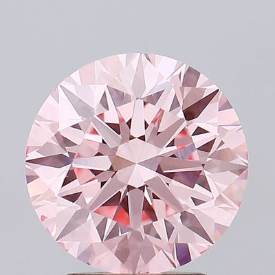 2.93 carat fancy intense pink round lab grown diamond VS2 clarity