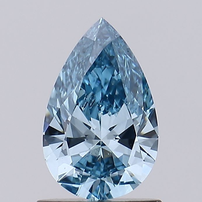 0.80 carat fancy vivid blue pear lab grown diamond VS2 clarity