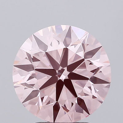 2.96 carat fancy intense pink round lab grown diamond VVS2 clarity