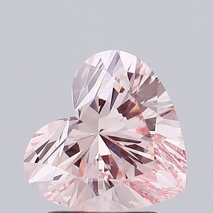 1.95 carat fancy intense pink heart lab grown diamond VS1 clarity