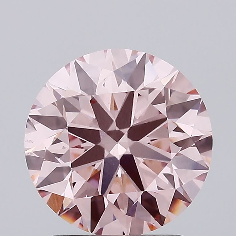 2.35 carat fancy intense pink round lab grown diamond VS2 clarity