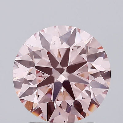 2.35 carat fancy intense pink round lab grown diamond VS2 clarity