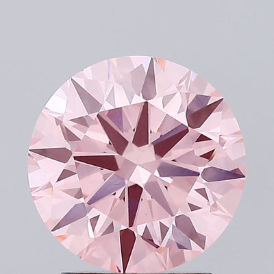 2.21 carat fancy vivid pink round lab grown diamond VS1 clarity