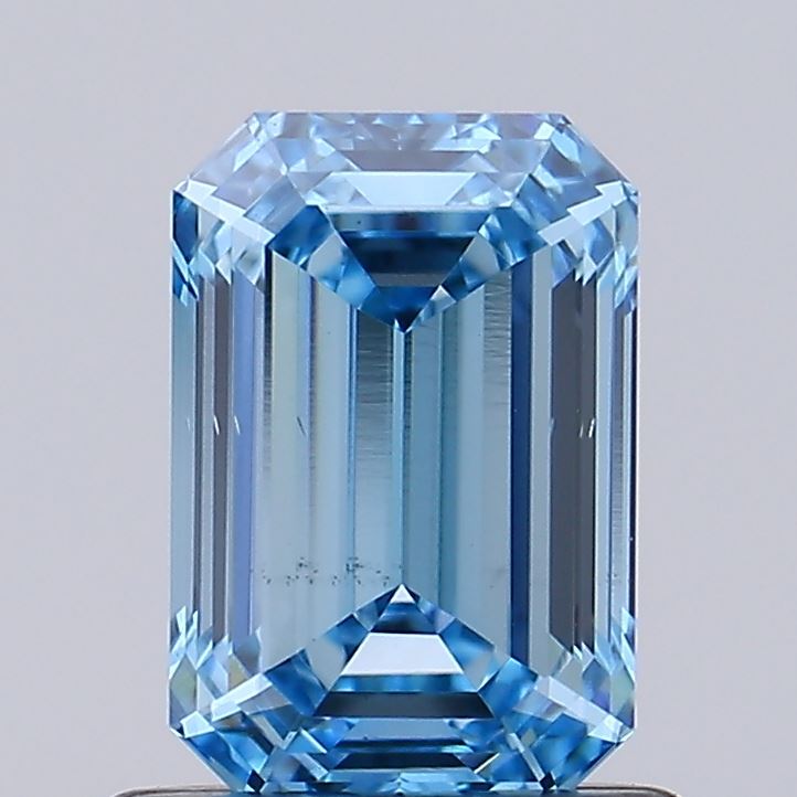 1.00 carat fancy intense blue emerald lab grown diamond VS2 clarity