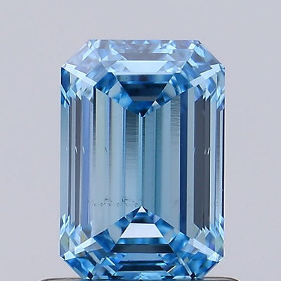 1.00 carat fancy intense blue emerald lab grown diamond VS2 clarity
