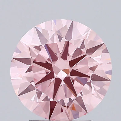 2.87 carat fancy intense pink round lab grown diamond VS1 clarity