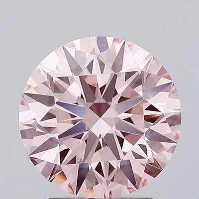 2.55 carat fancy intense pink round lab grown diamond VS1 clarity