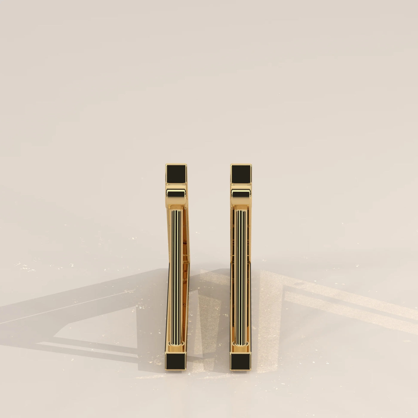 Side Profile: Round Diamond Hoop Earrings with Pavé Setting in Yellow Gold – Lab Grown – Driona Jewels