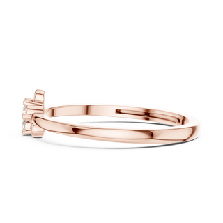 10K Rose Gold Diamond Ring featuring Trilogy Cluster style with Polished finish for women - Perfect Gift for Her - Side View