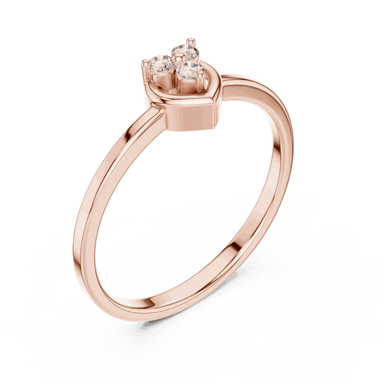 Driona Jewels Heart Diamond Cluster Promise Ring in 14K Solid Gold