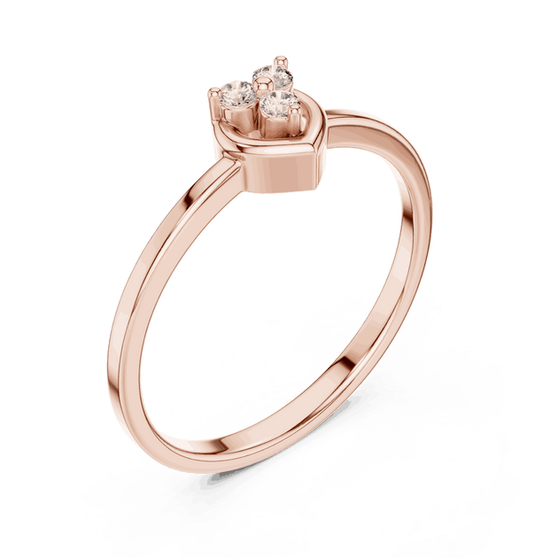 Driona Jewels Heart Diamond Cluster Promise Ring in 14K Solid Gold