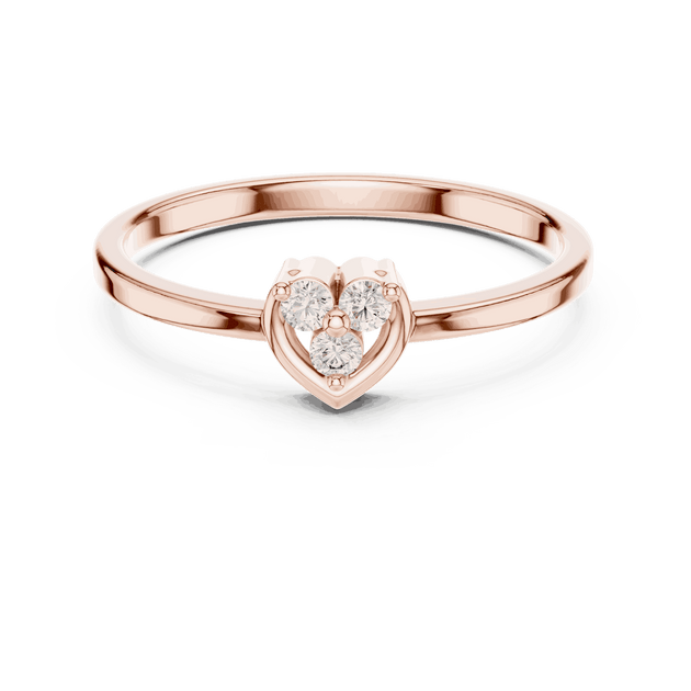 Driona Jewels Heart Diamond Cluster Promise Ring in 14K Solid Gold