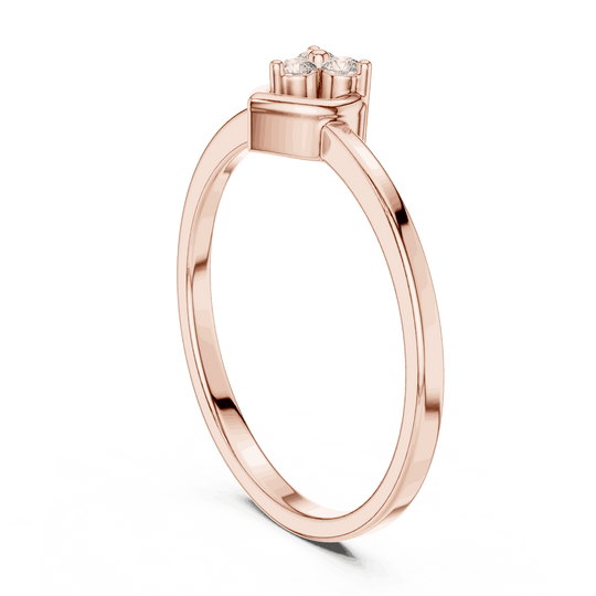 Driona Jewels Heart Diamond Cluster Promise Ring in 14K Solid Gold