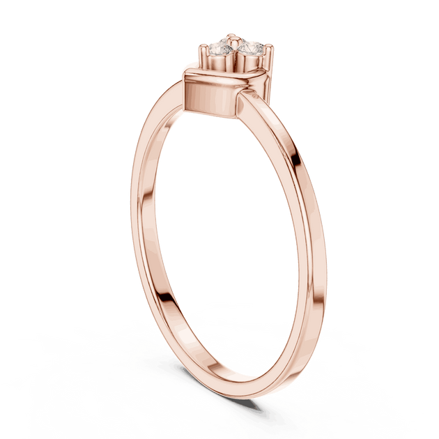 Driona Jewels Heart Diamond Cluster Promise Ring in 14K Solid Gold