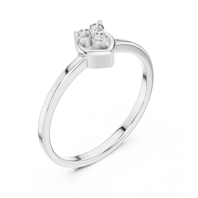 Driona Jewels Heart Diamond Cluster Promise Ring in 14K Solid Gold