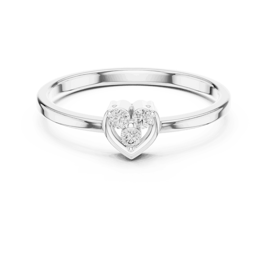 Driona Jewels Heart Diamond Cluster Promise Ring in 14K Solid Gold
