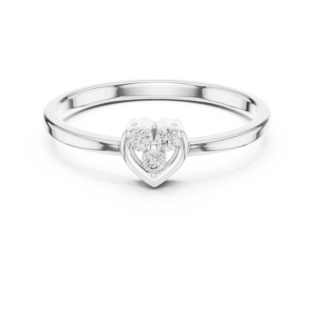 Driona Jewels Heart Diamond Cluster Promise Ring in 14K Solid Gold